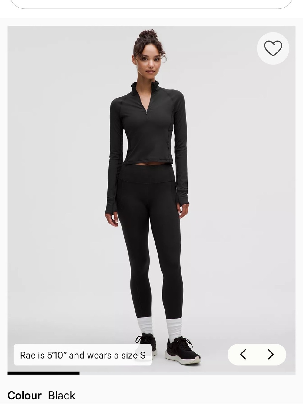 lululemon black long sleeve quarter zip